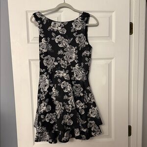 Altar'd State Black and White Floral Backless Dress